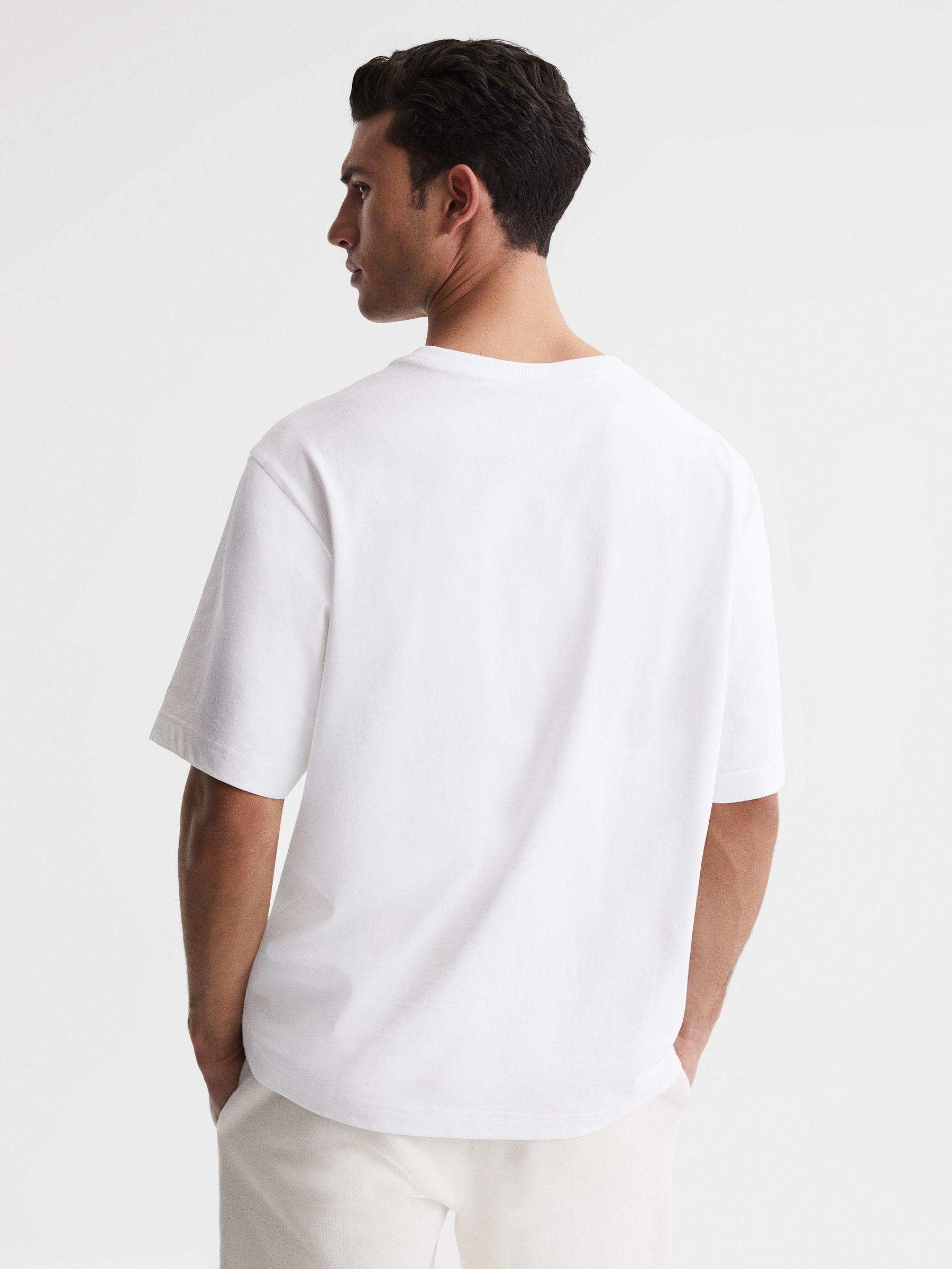 Oversized Garment Dye T-Shirt in White Product Image