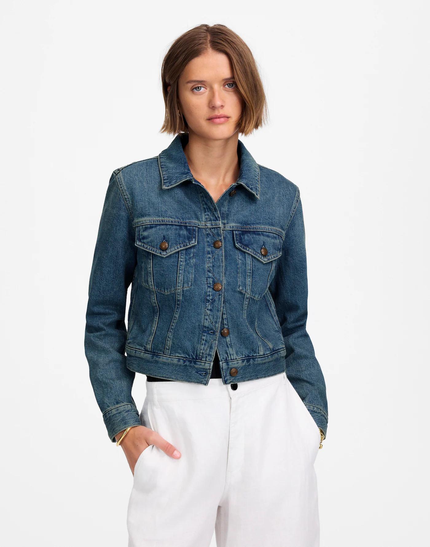 Crop Jean Trucker Jacket Product Image