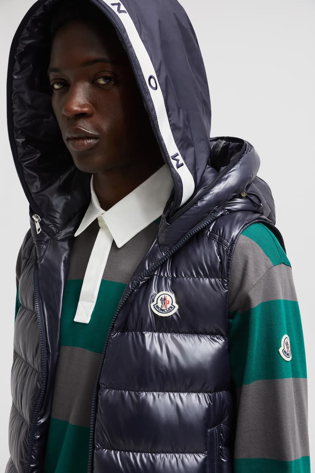 MONCLER High Collar Puffer Quilted Sleeveless Jacket In Black Product Image