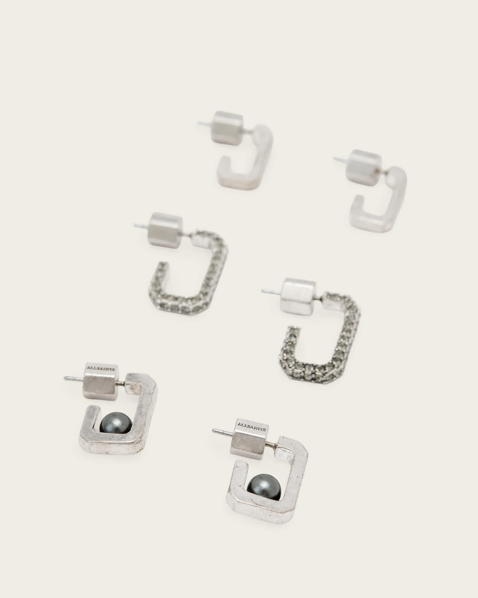 Lia Large Heart Necklace WARM SILVER | ALLSAINTS US Product Image