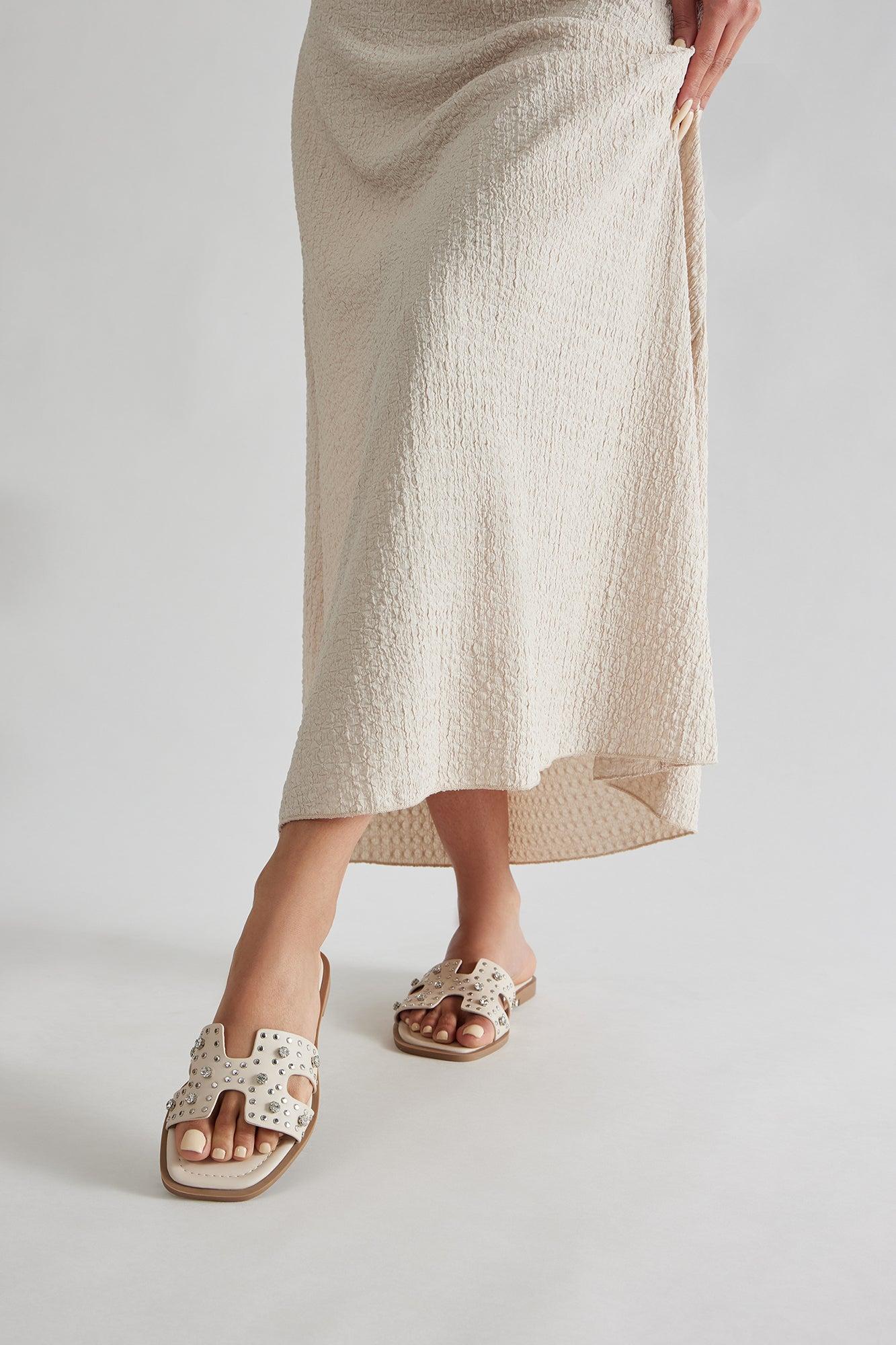 Pepper Studded Sandals - White Product Image