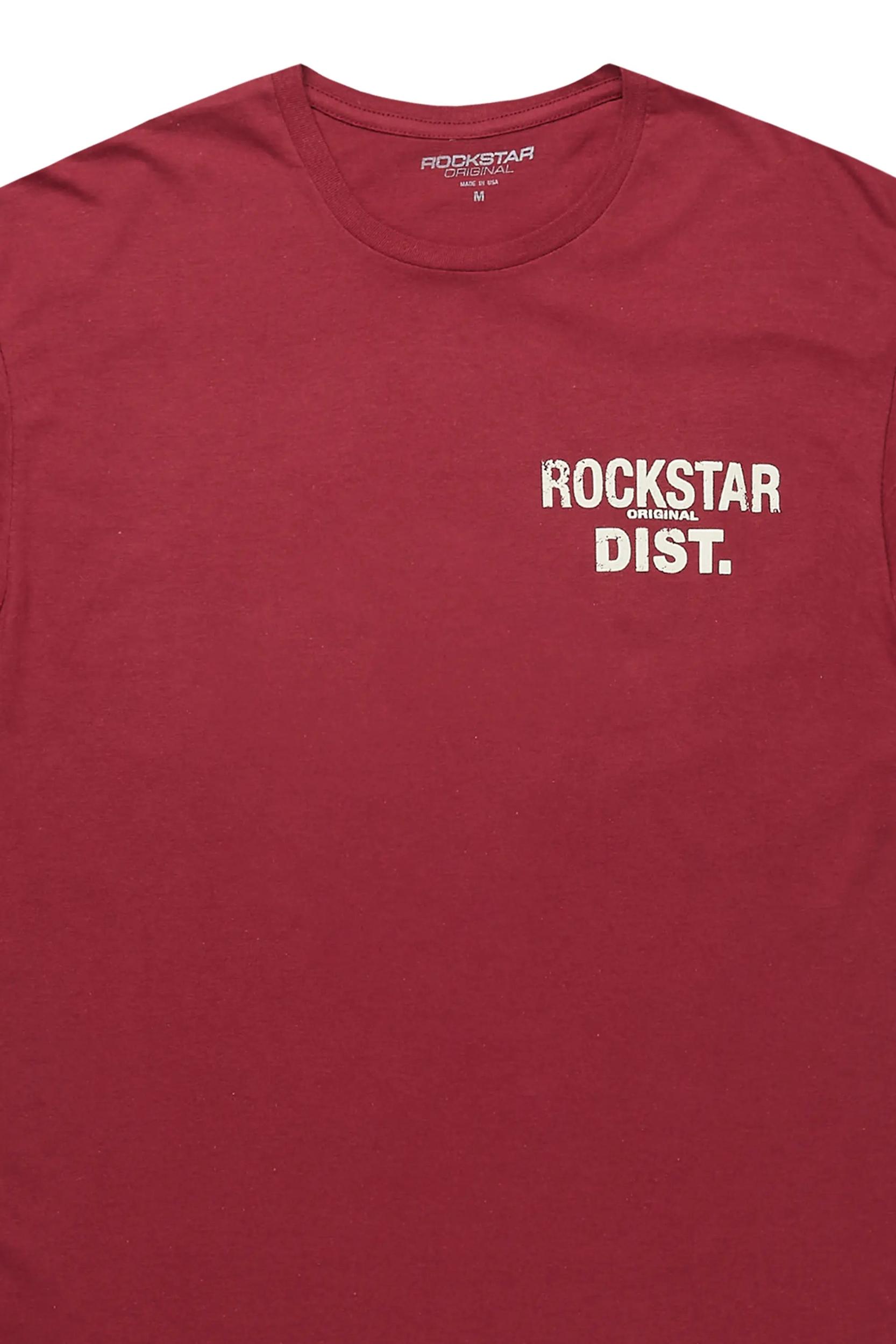 Dalasia Burgundy/Beige Oversized Tee Female Product Image