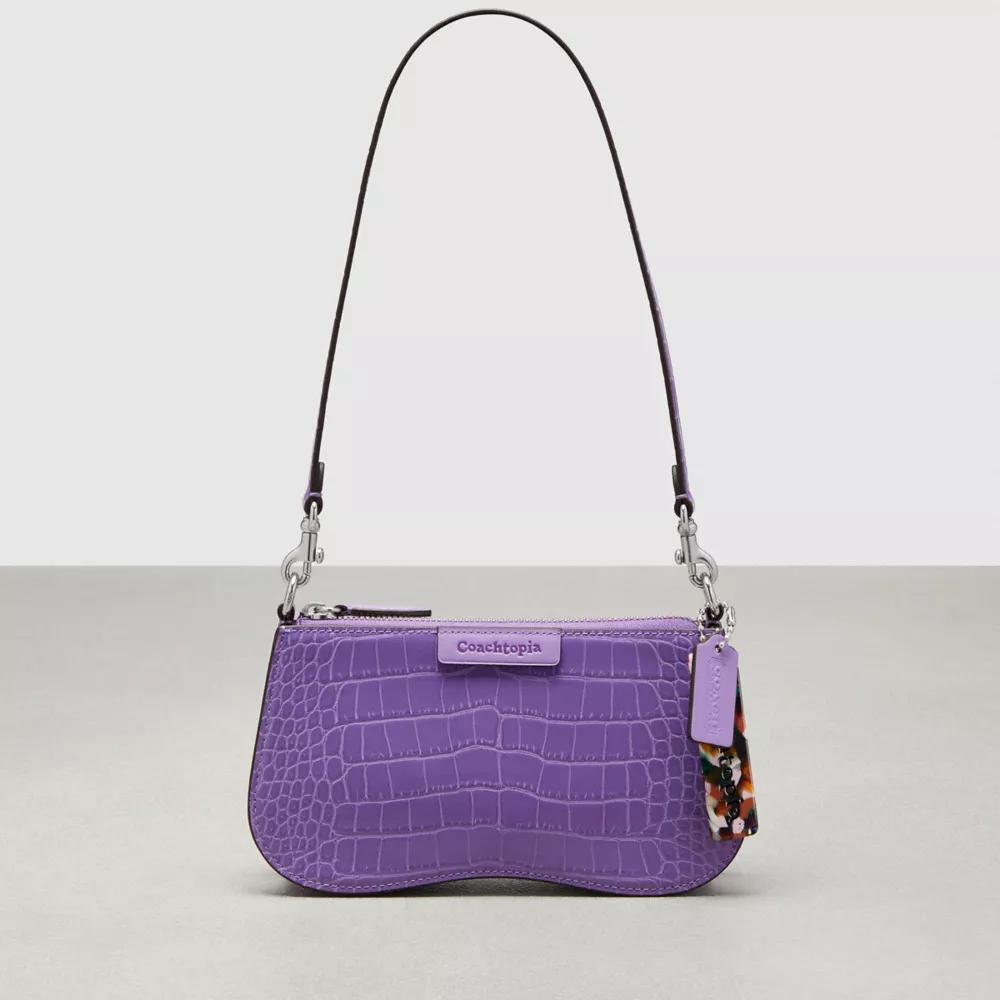 Small Wavy Shoulder Bag In Croc Embossed Coachtopia Leather Product Image