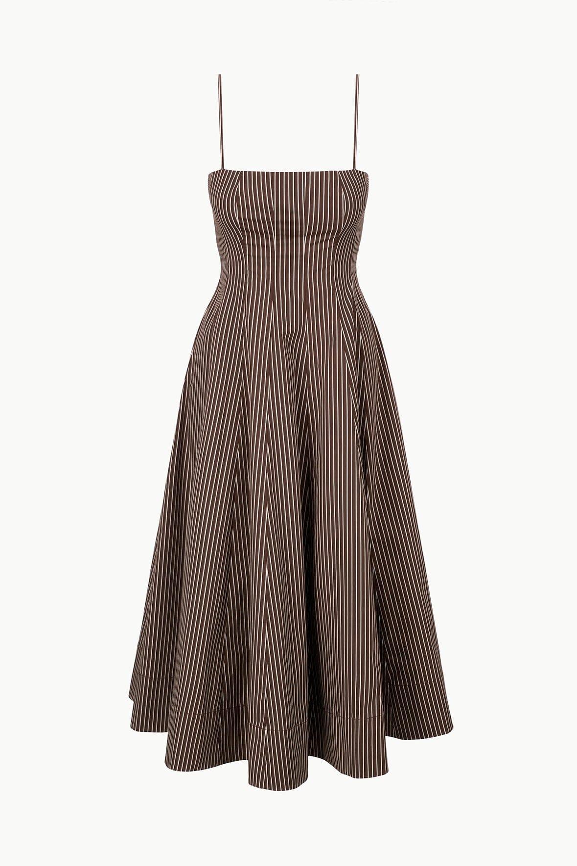 WYLIE DRESS | DARK OAK MICRO STRIPE Product Image