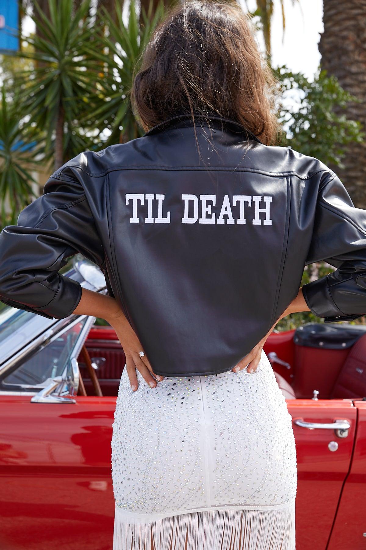 'Til Death Black Vegan Leather Jacket Product Image
