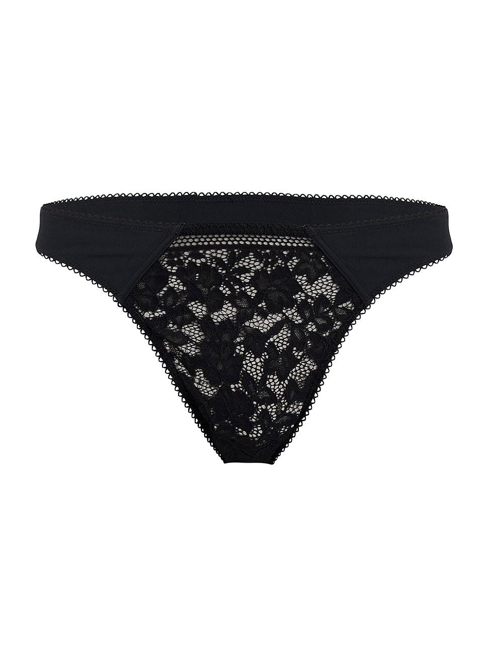 Womens Mid-Rise Lace Thong Product Image