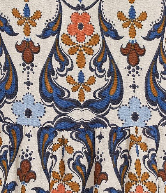 Leslie Fay 3/4 Flutter Sleeve Floral Print Shirt Dress Product Image