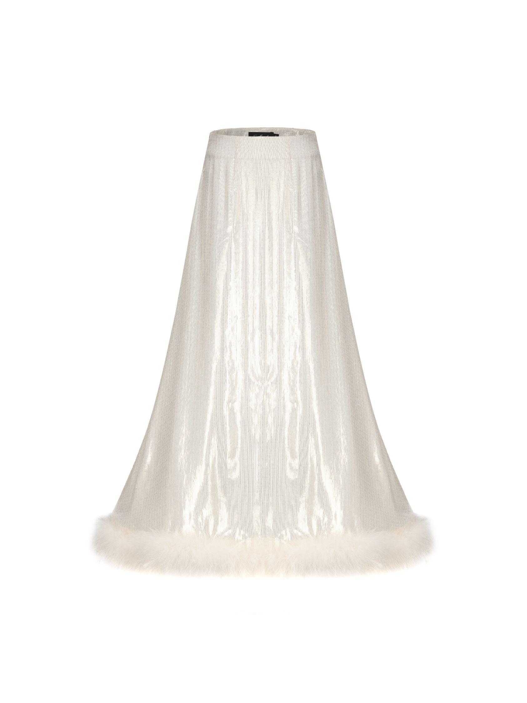 Christina Velvet Skirt  (White) Product Image