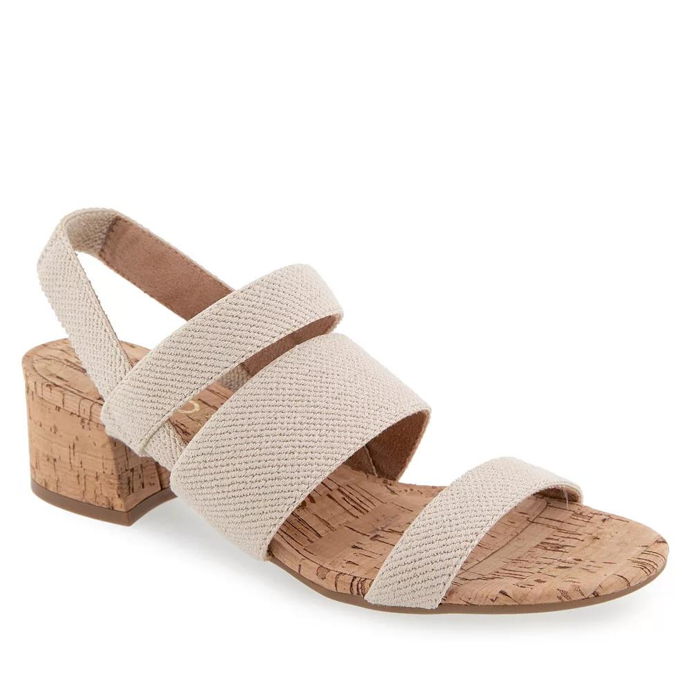 Aerosoles Chara Women's Slingback Heeled Sandals, Size: 9.5 Wide, Natural Elastic Brown Product Image