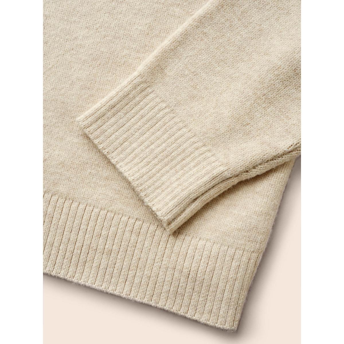 Plus Size Supersoft Essentials Crew Neck Fruit Embroidered Pullover Apricot Women Playful Long Sleeve Round Neck Casual Pullovers BloomChic 12/L Product Image