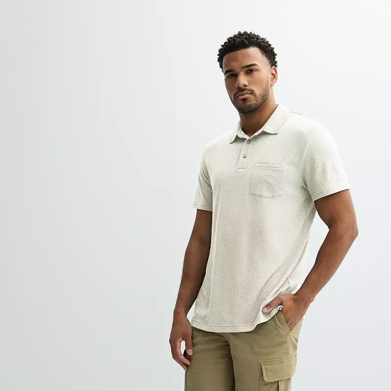Men's Sonoma Goods For Life® Supersoft Short Sleeve Polo, Size: XXL, Oat Grey Product Image