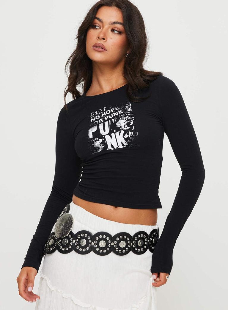 No Hope Long Sleeve Top Black Product Image