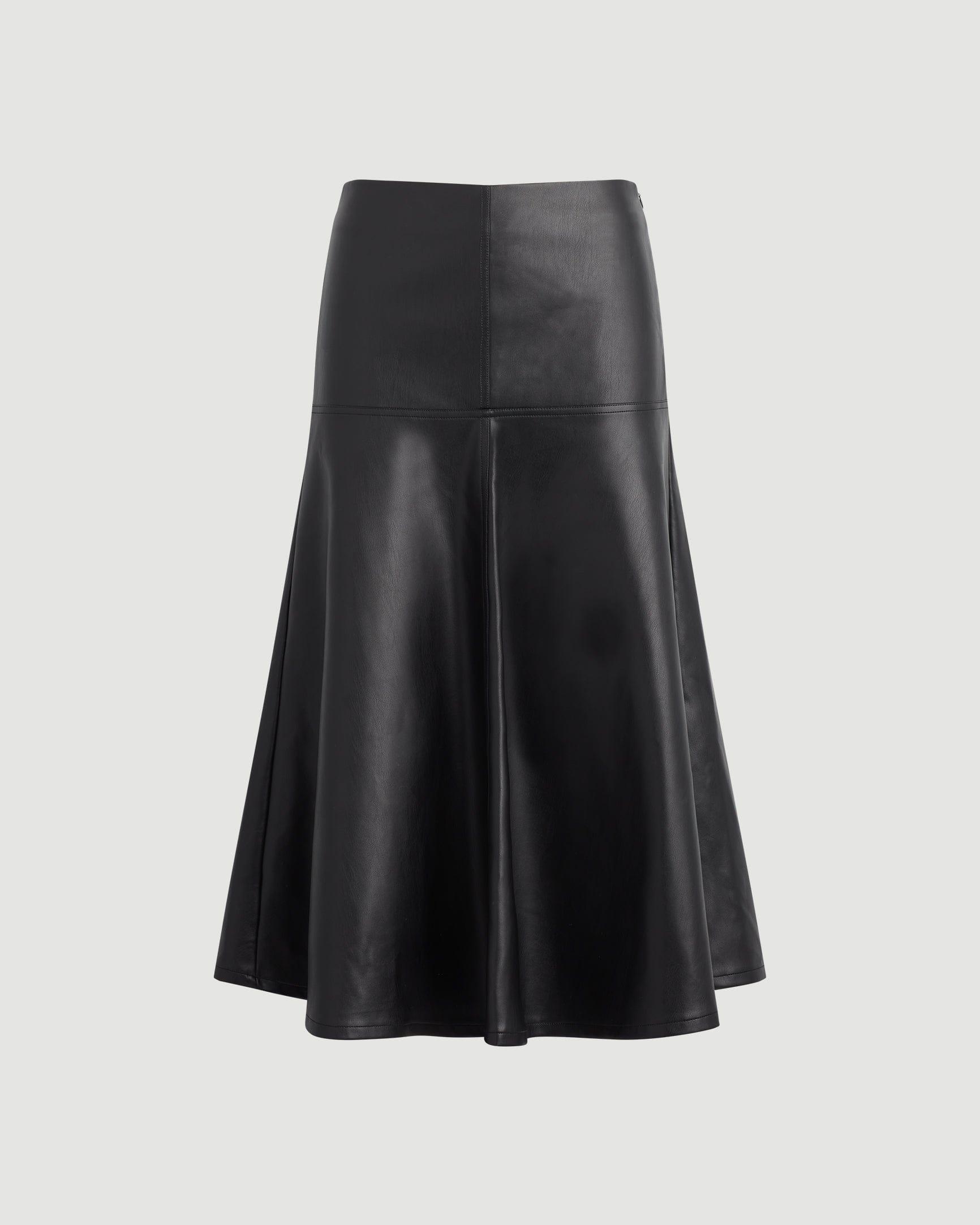 Harley A-Line Vegan Leather Skirt Product Image
