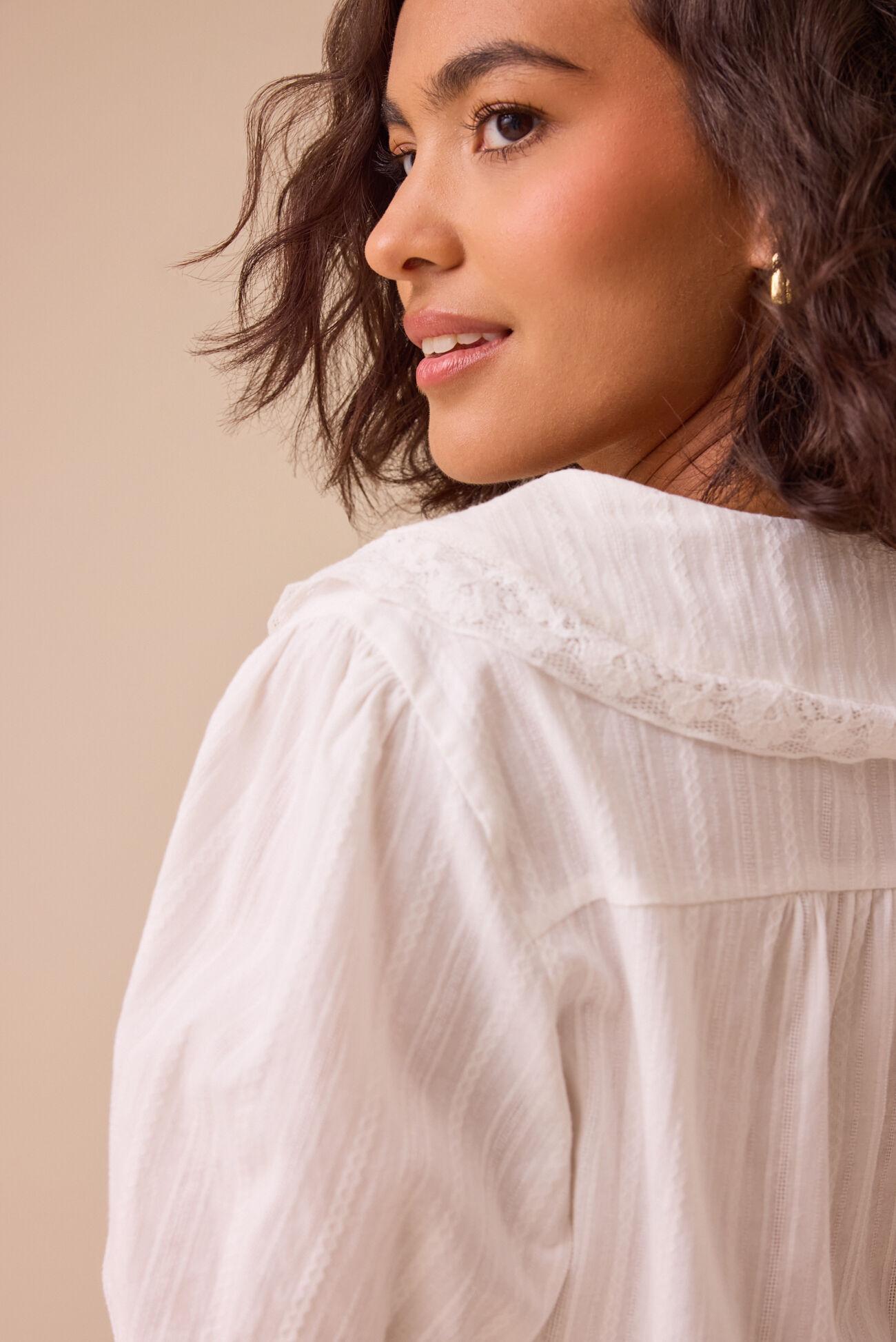 Rosemary Lace Collared Top Product Image