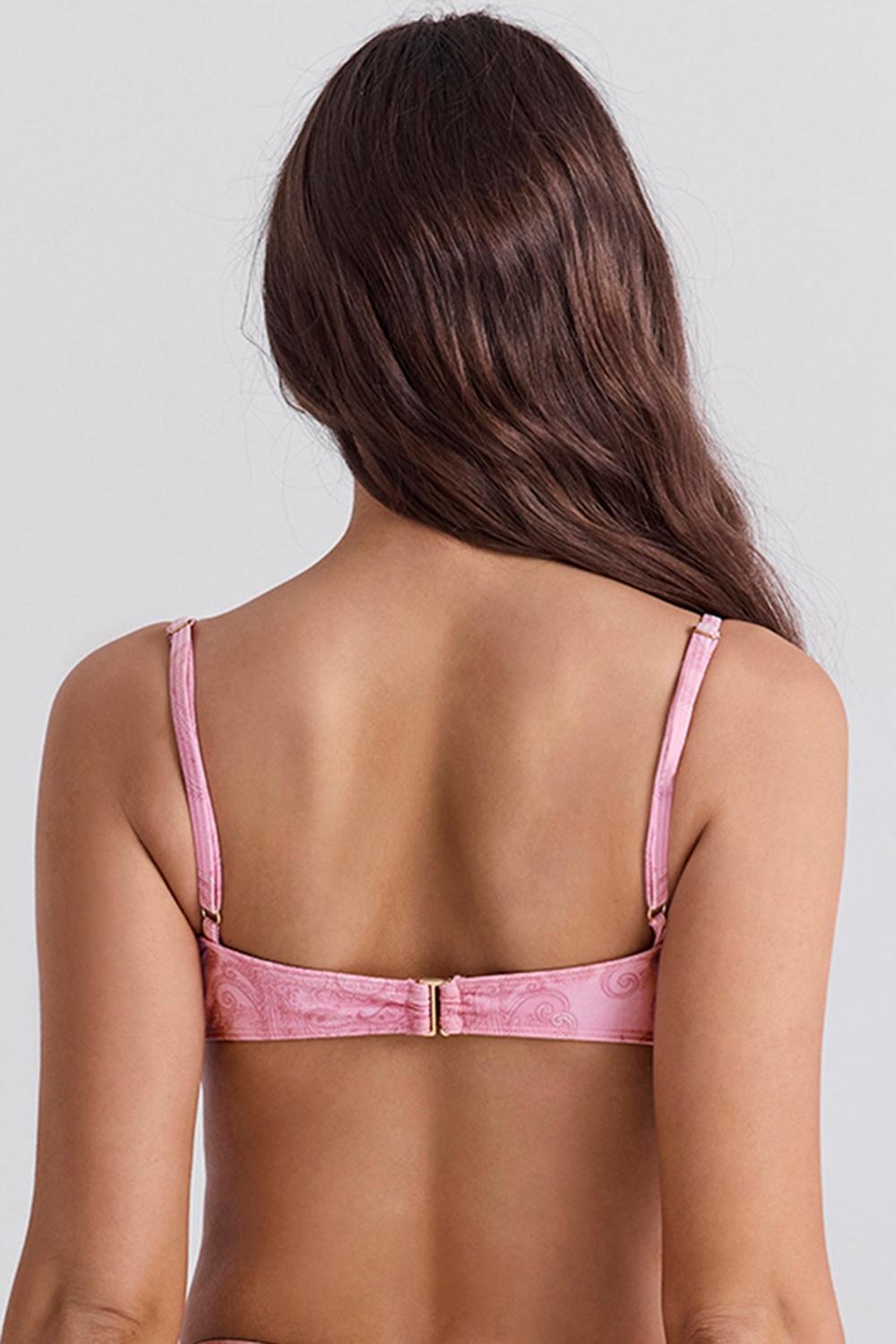 Antibes  pink paisley underwired bikini top Product Image