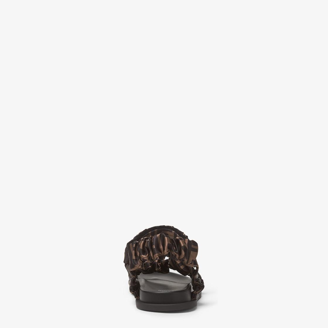 Fendi FeelBrown satin sandals Product Image