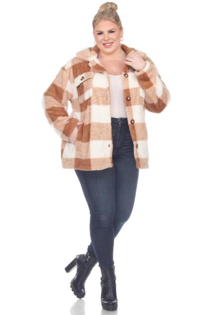 Plus Size Plaid Shacket Product Image