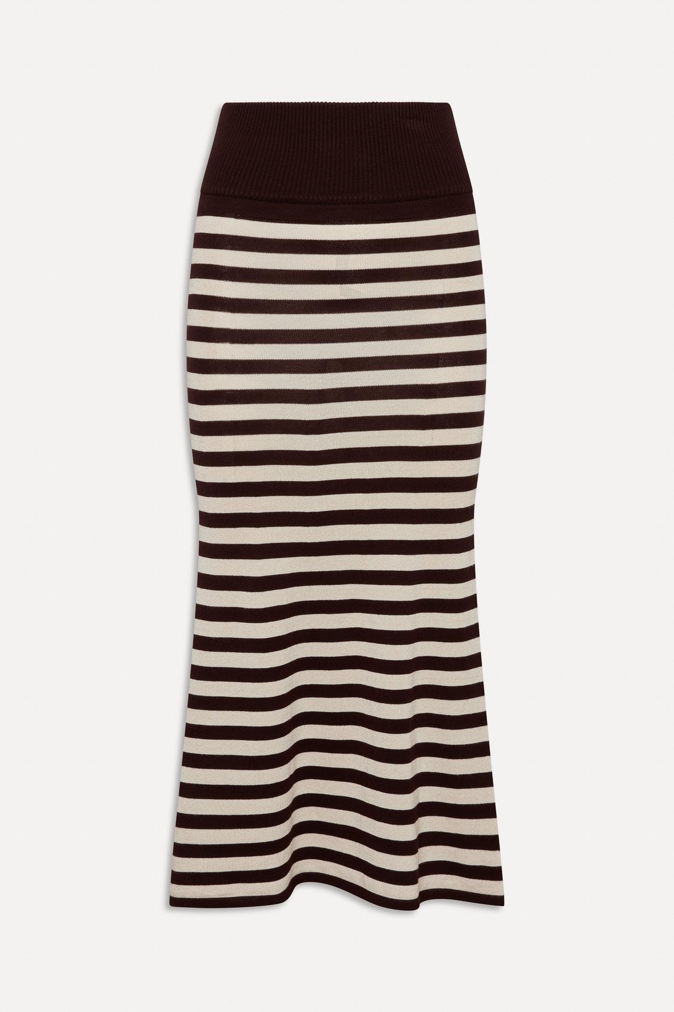 x BELLA HADID Tucker Knit Midi Skirt - Cowboy Stripe Product Image