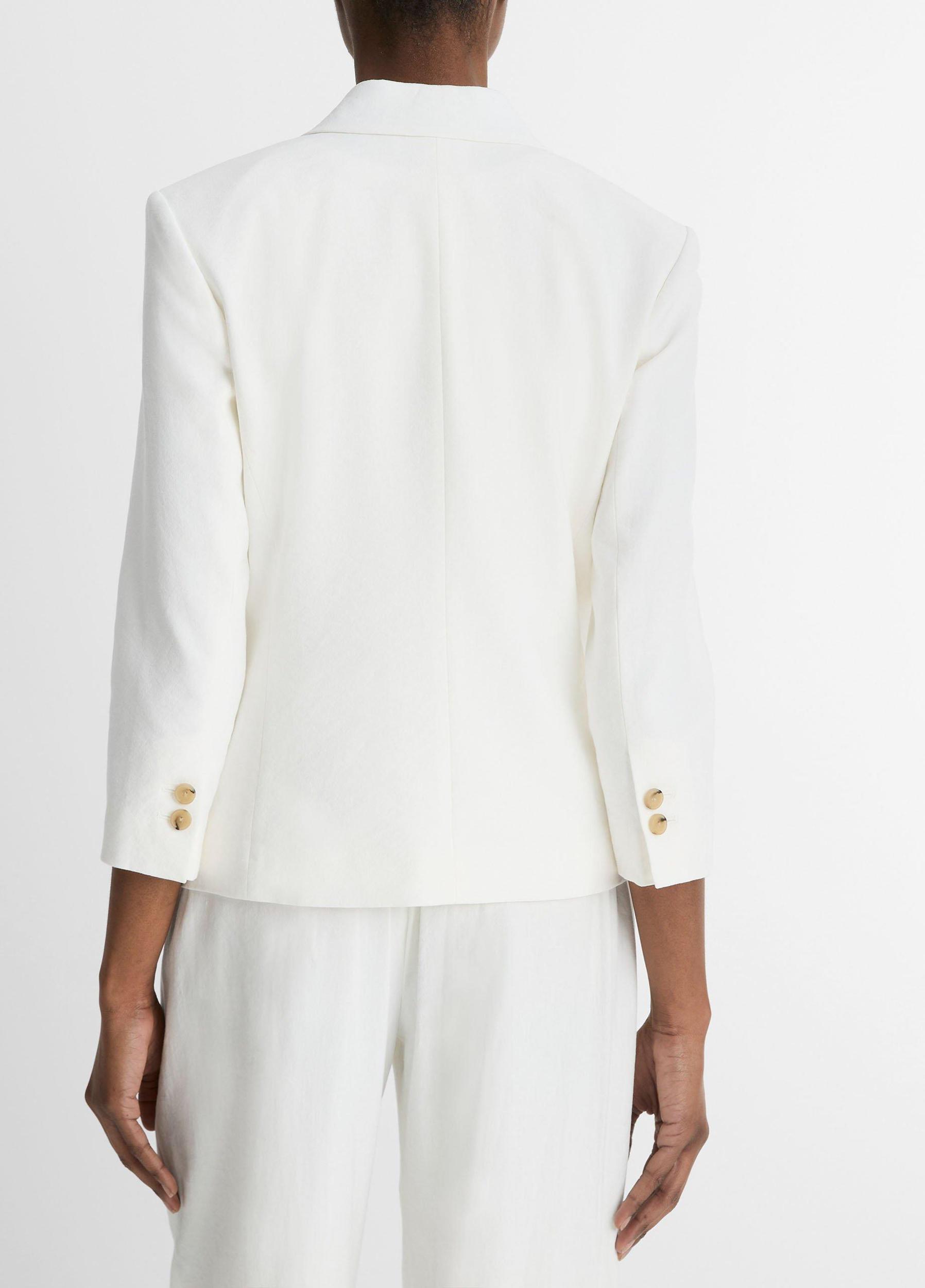 Womens Linen-Blend Shrunken Blazer Vince Product Image