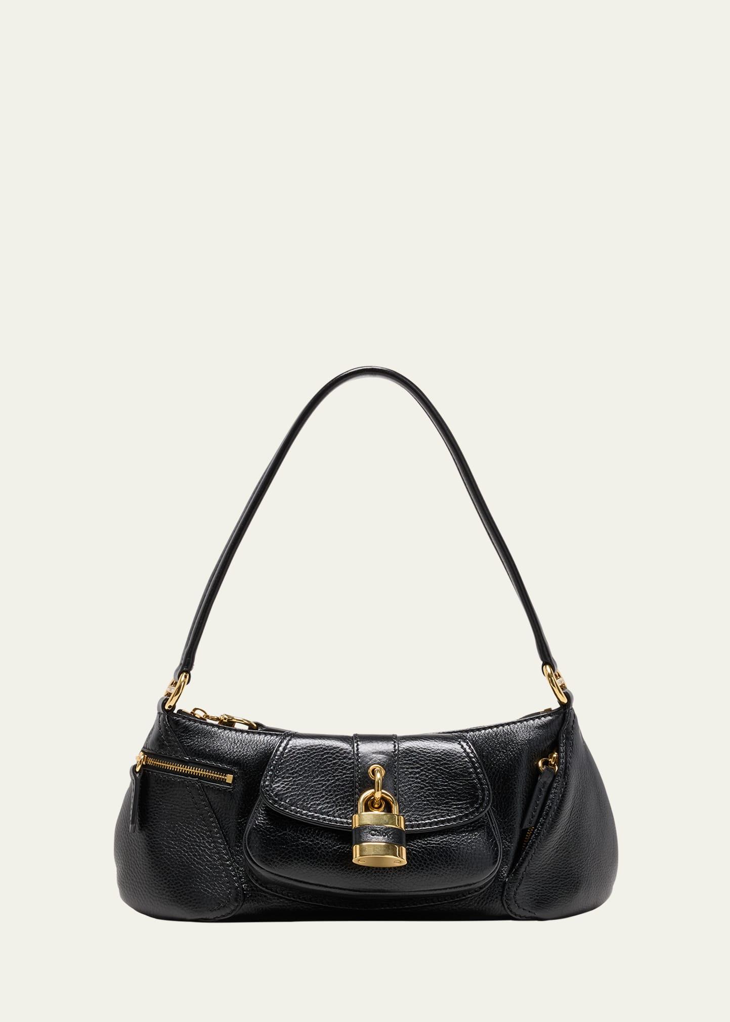 CHLOÉ The 99 Embellished Textured-leather Shoulder Bag In Black Product Image
