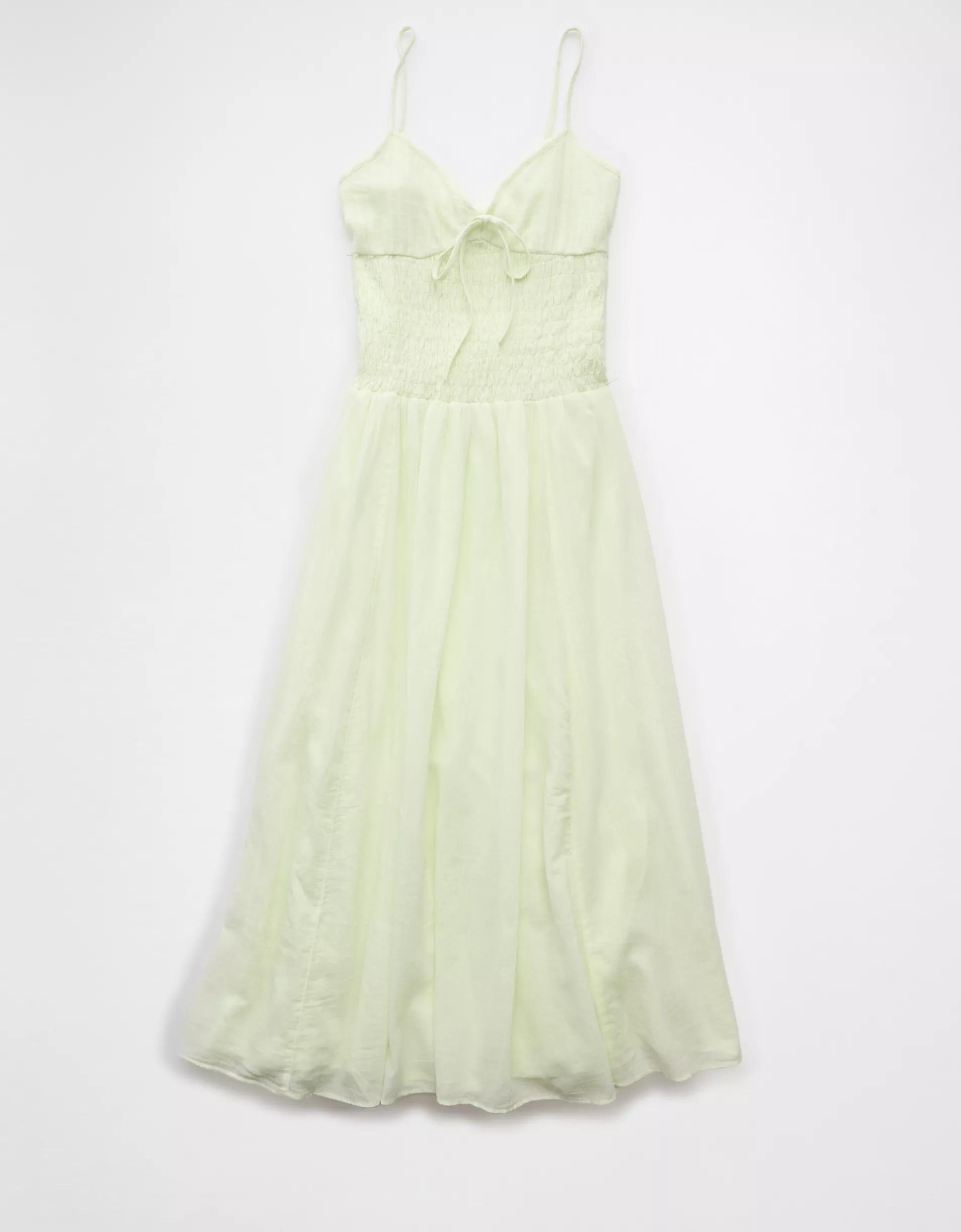 AE V-Neck Smocked Bodice Midi Dress Product Image