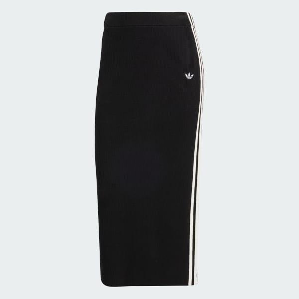 adidas Adicolor Knit 3-Stripes Skirt Black S Womens Product Image