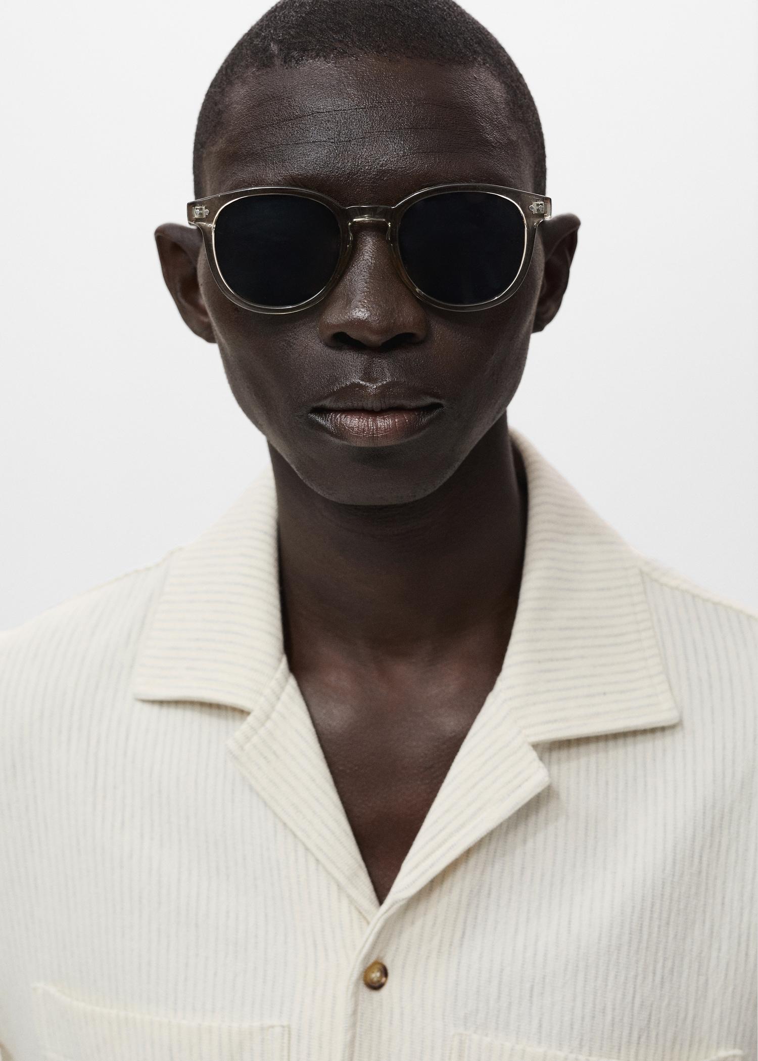 Striped cotton shirt - Men | MANGO USA Product Image