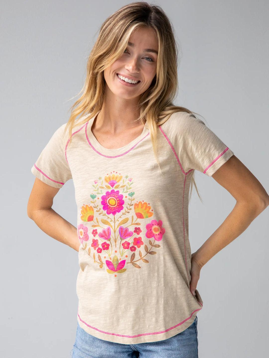 Boho Cotton Tee Shirt Product Image