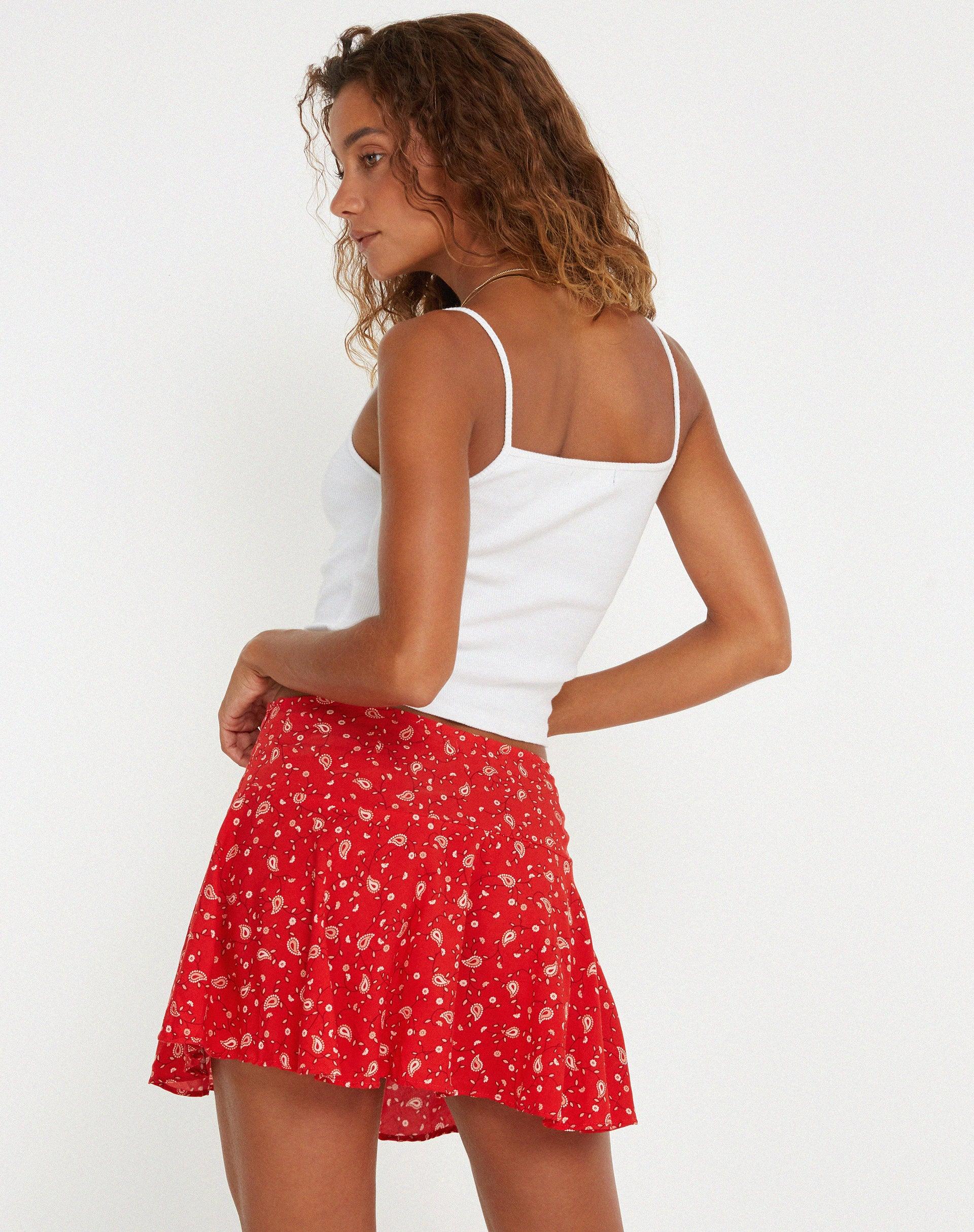 Rara Mini Skirt in Paisley Fun Red Product Image
