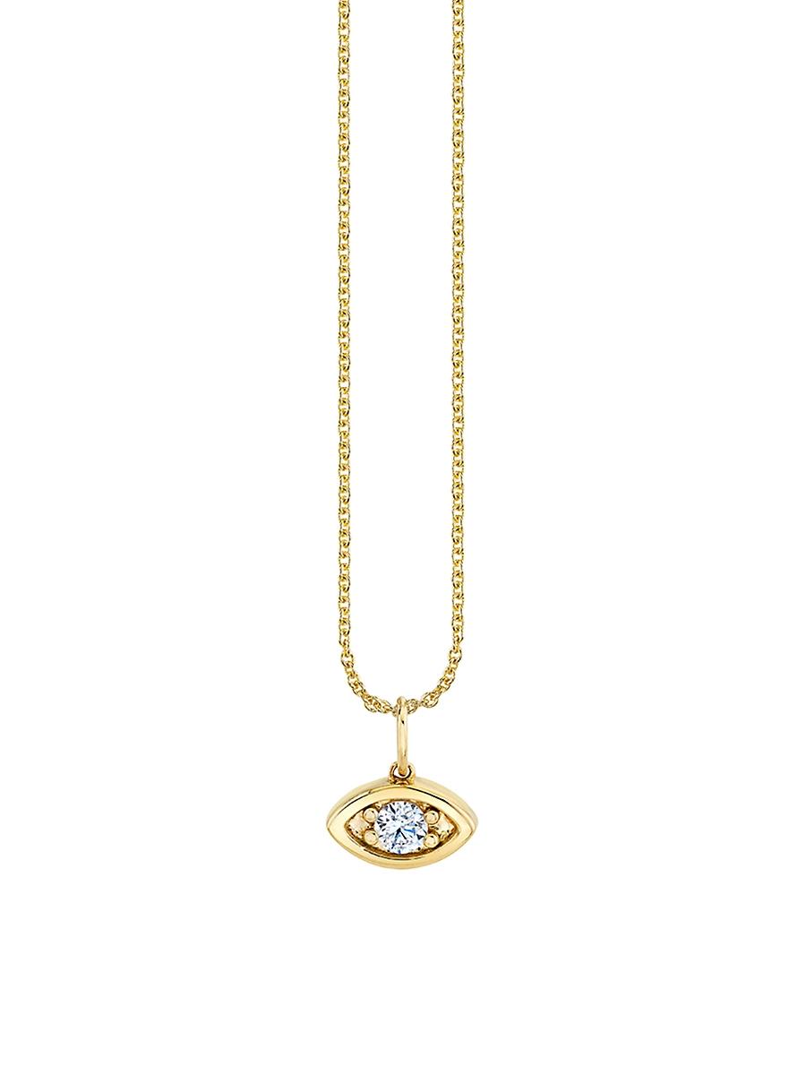 Womens Marquis Eye 14K Gold & Diamond Necklace Product Image