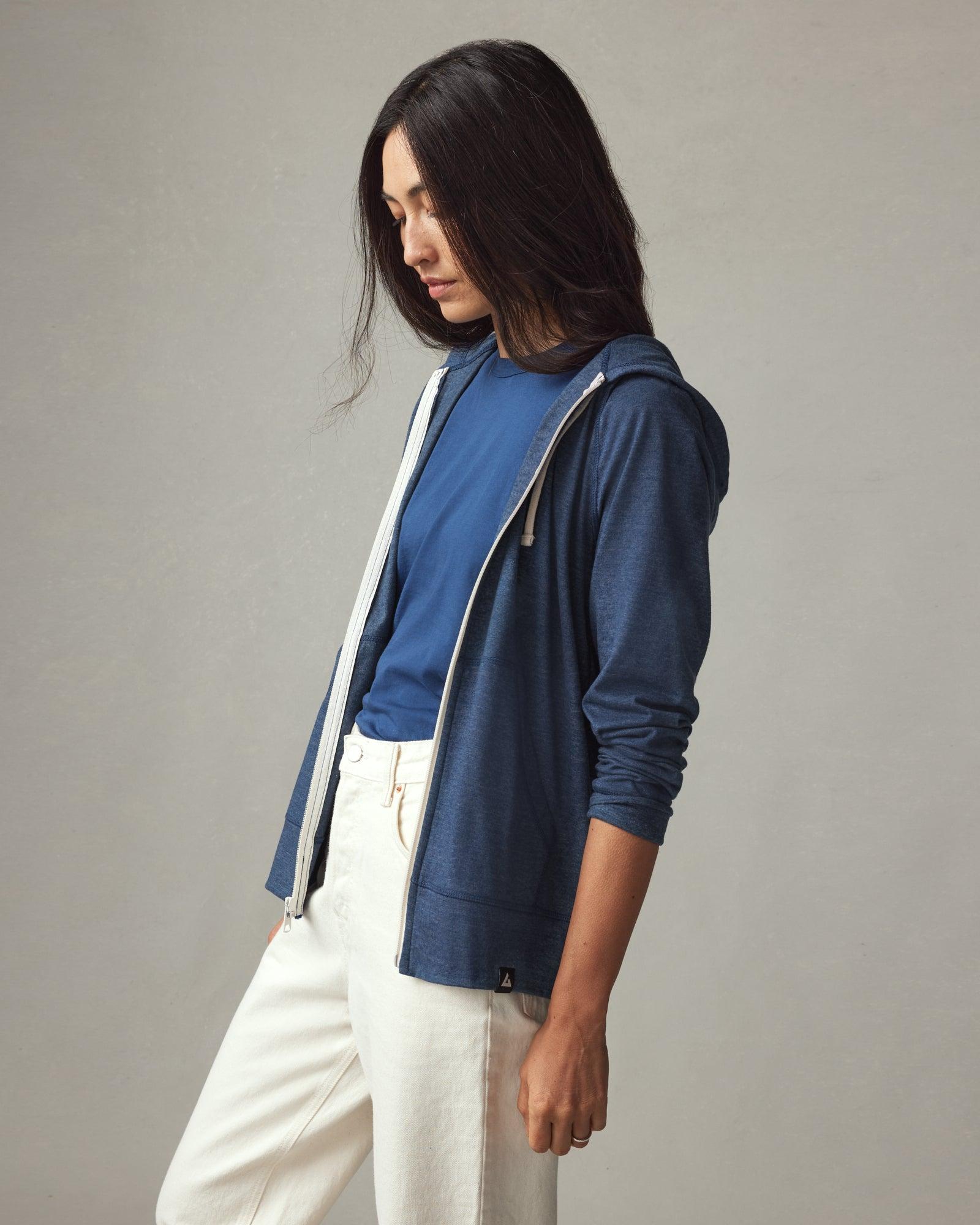 Women's Lightweight Full Zip - Atlantic Blue Heather Female Product Image