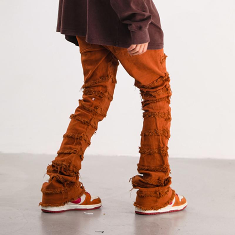 Vintage Erosion Damaged Raw Edge Jeans Product Image