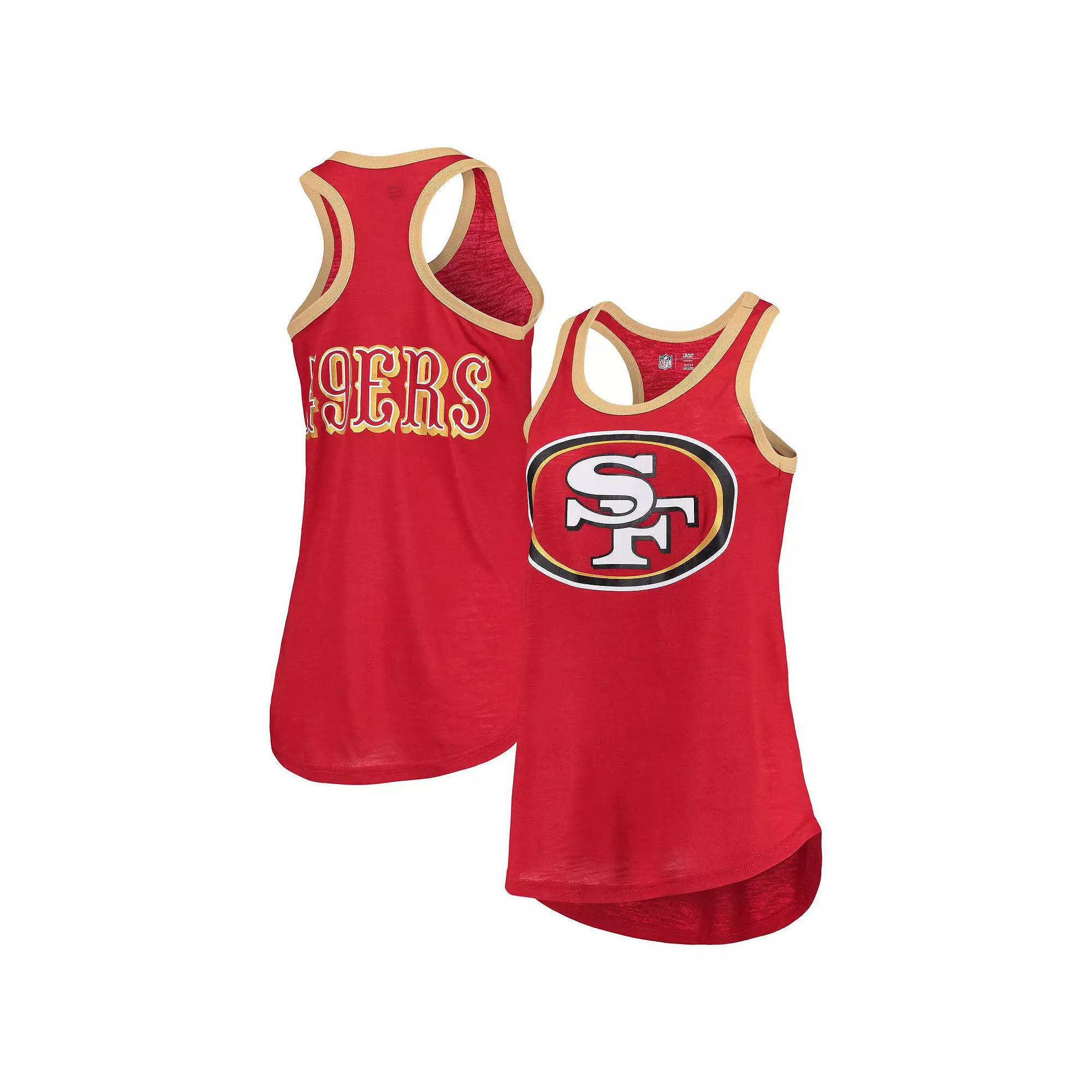 Women's G-III 4Her by Carl Banks Scarlet San Francisco 49ers Tater Burnout Tank Top, Size: Small, Red Product Image