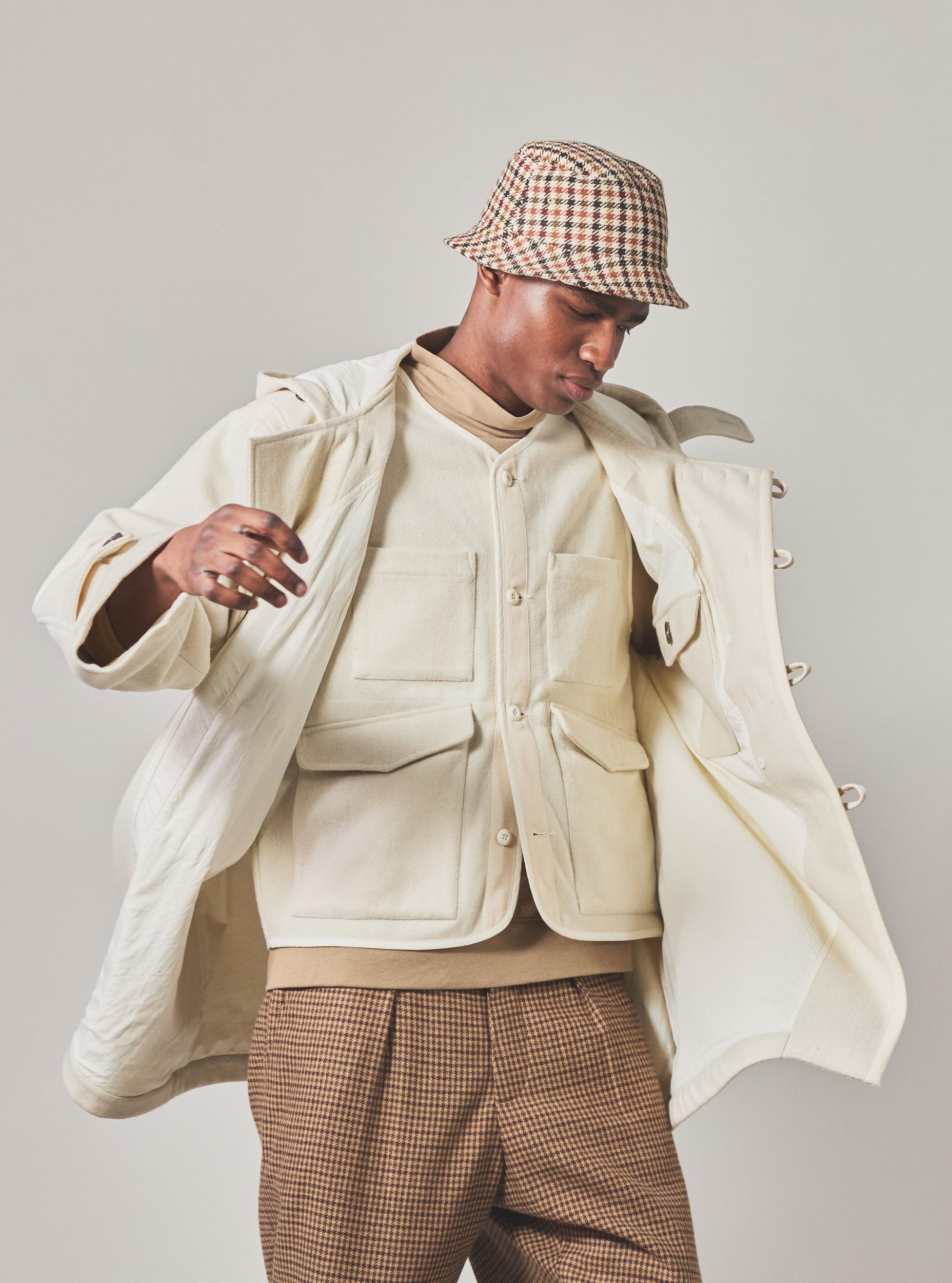 Universal Works 4 Pocket Gilet in Ecru Marl Mowbray Product Image