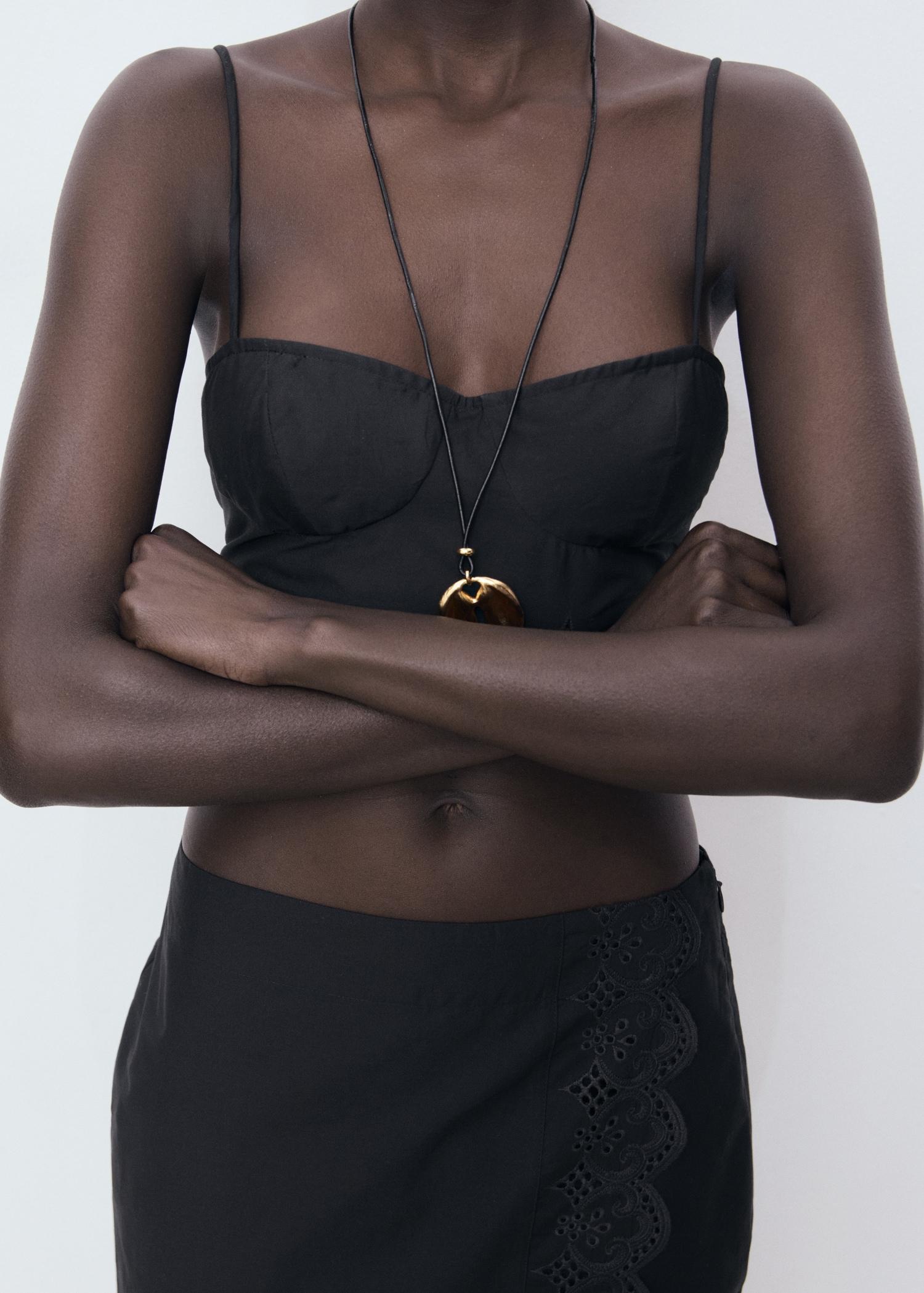 Embroidered cotton skirt - Women | MANGO USA Product Image