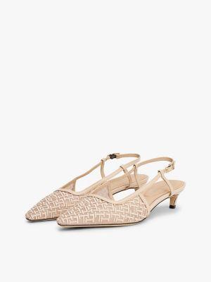 Embroidered Monogram Heeled Slingback Product Image