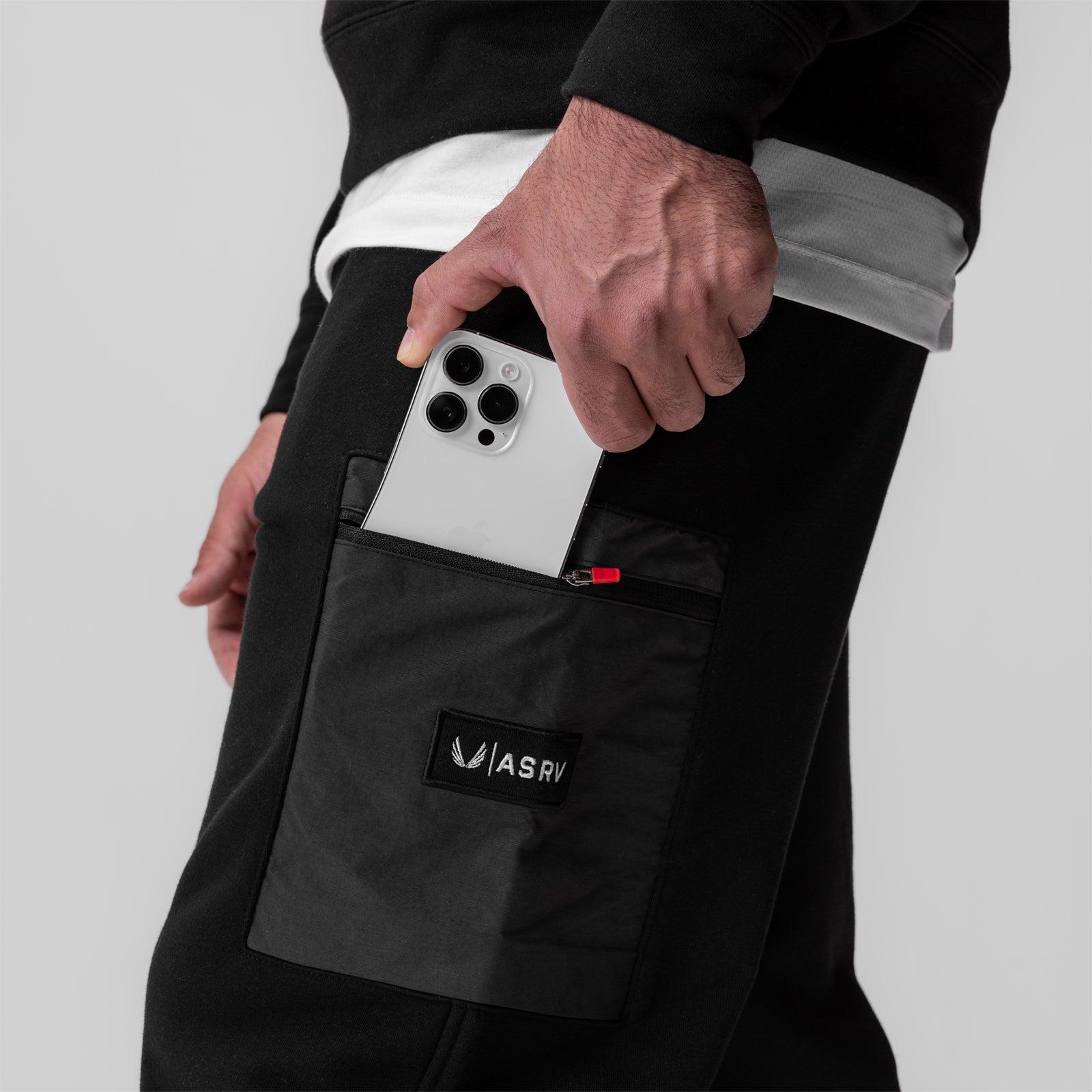 0914. Tech-Terry™ Paneled Cinch Cargo Jogger - Black/Wave-Dye Product Image