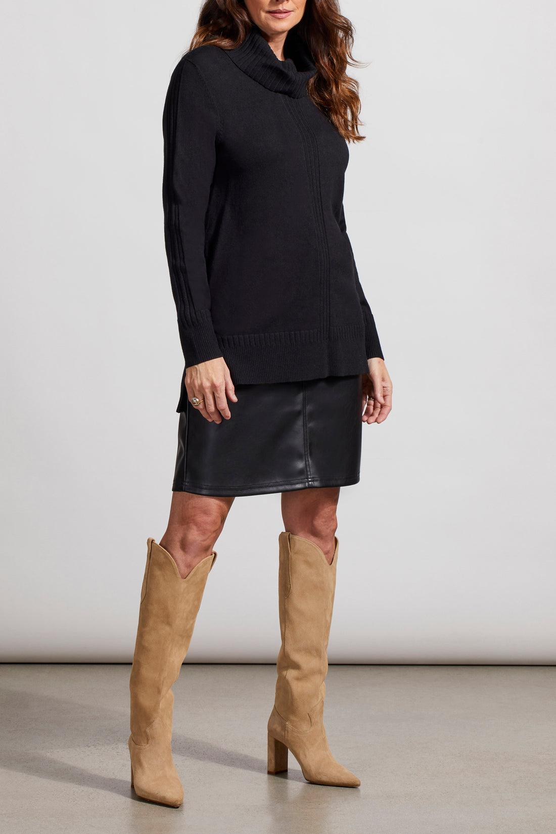 Tribal Long Sleeve Cowl Neck Tunic Sweater Product Image