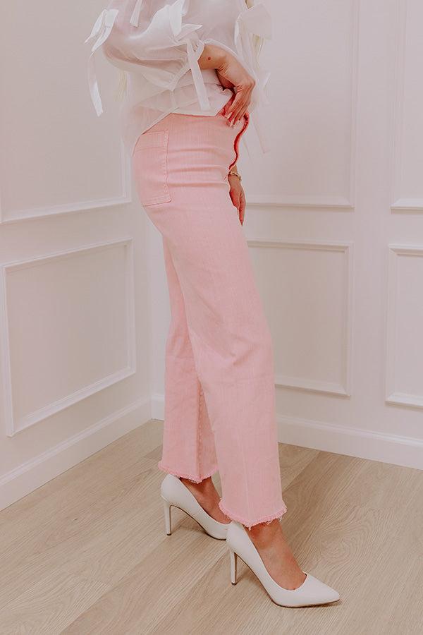 The Chloe Midrise Wide Leg Jean in Pink Product Image