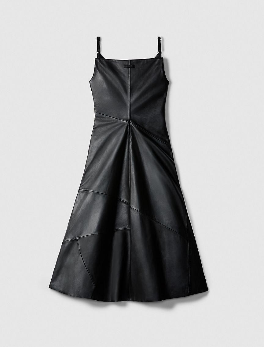 Leather Sleeveless Midi Dress Product Image