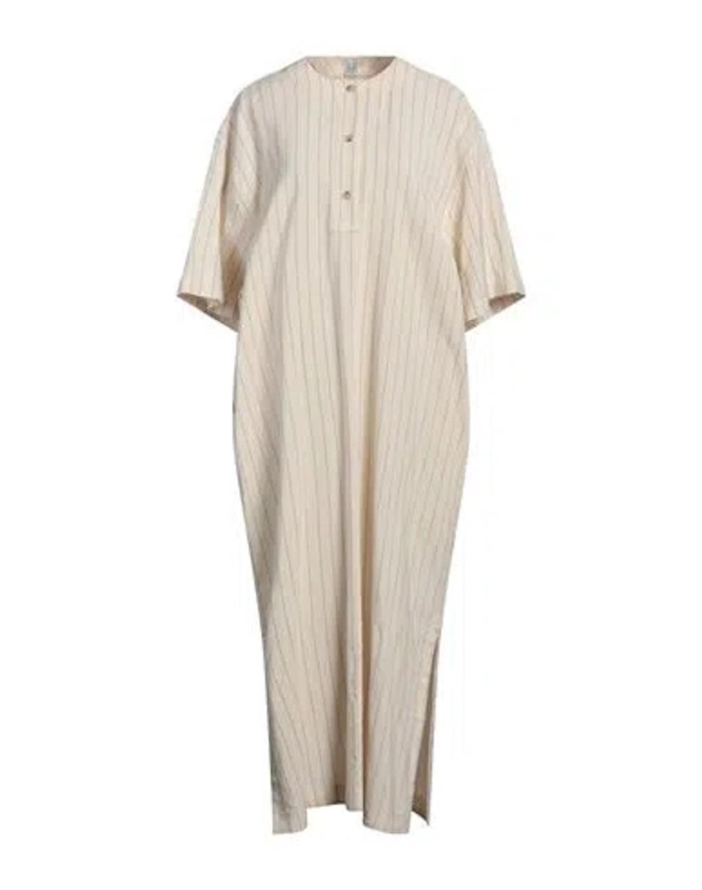 TOTÊME Pinstripe Midi Dress In White Product Image