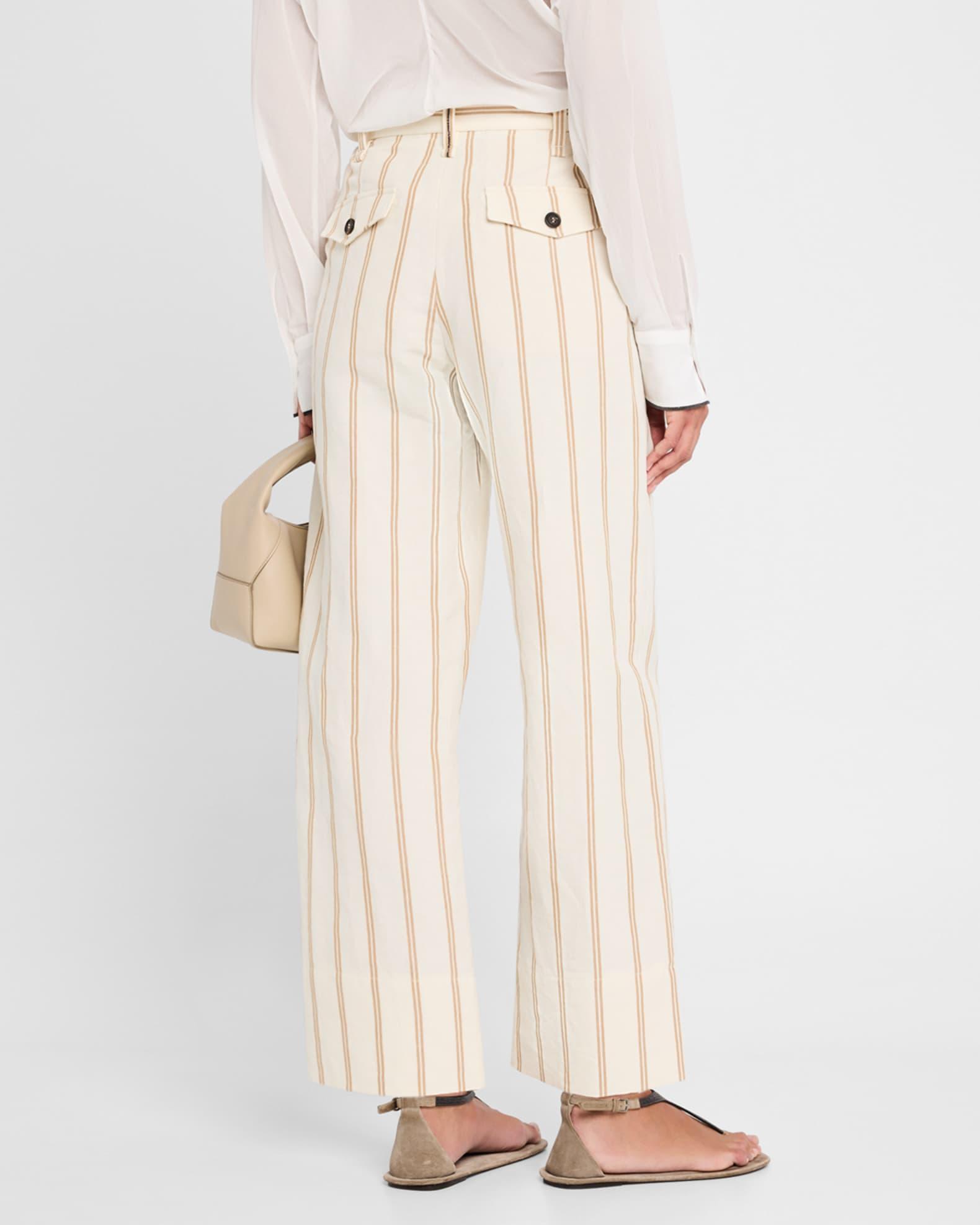 Striped Straight-Leg Crop Chino Pants Product Image