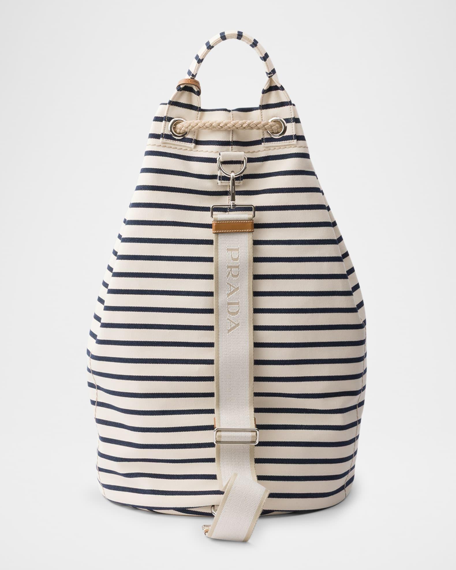 Men's Striped Canvas Drawstring Duffel Bag Product Image