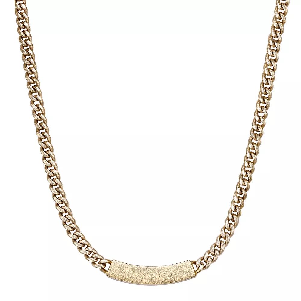 Men's LYNX Stainless Steel Gold Tone Ion-Plated Curb Chain Necklace, Size: 22" Product Image