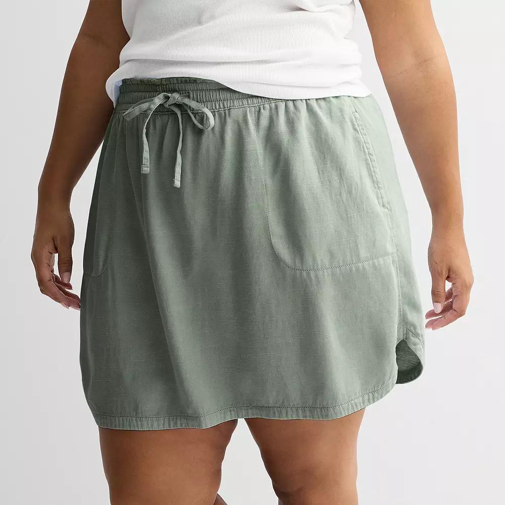Plus Size Sonoma Goods For Life® Short Utility Skirt, Women's, Size: 0X, Madri Green Product Image