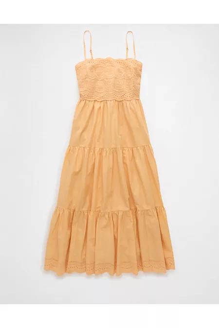 AE Scalloped Tiered Midi Dress Women's Product Image