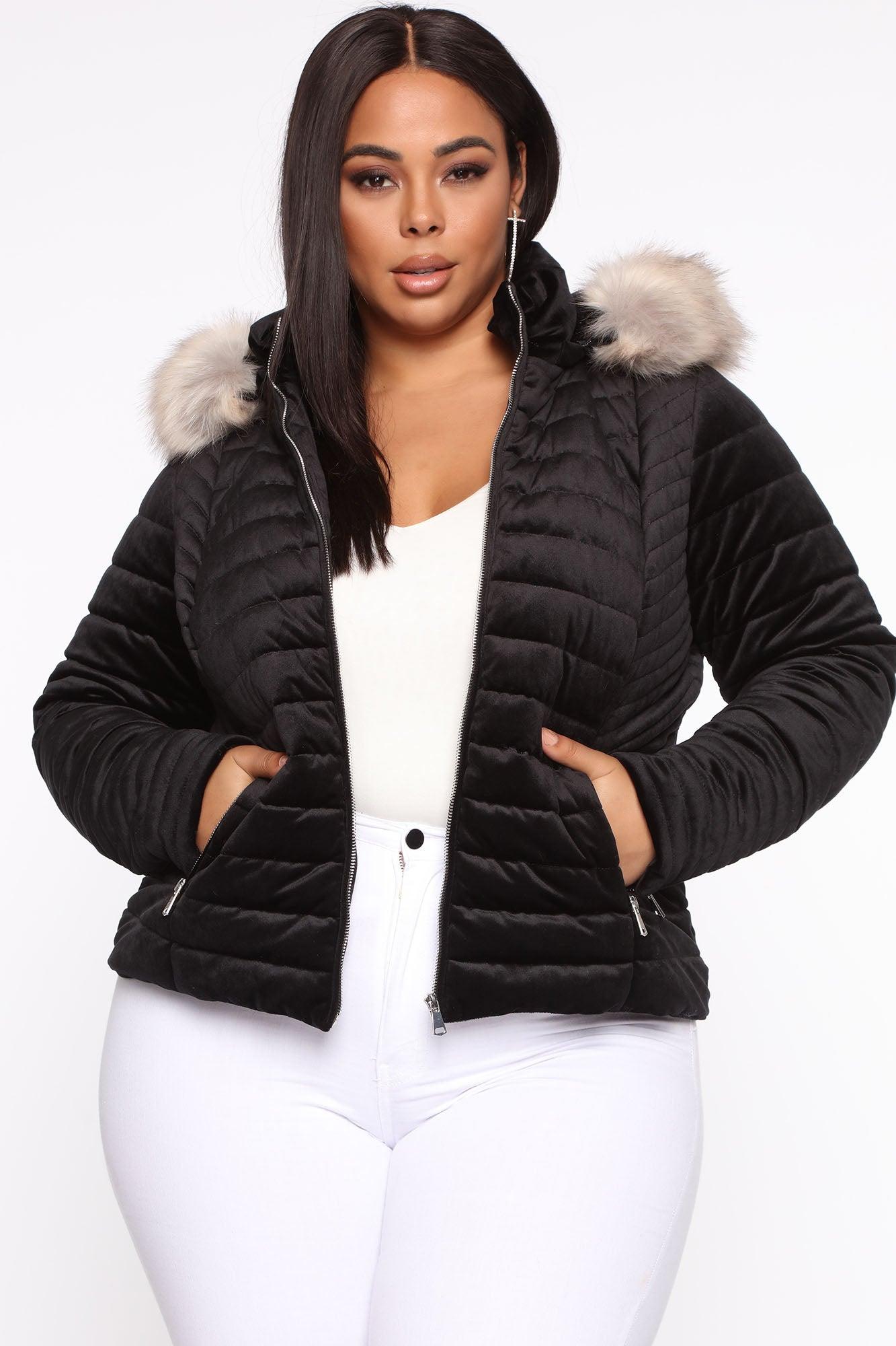 Always Ready Velvet Puffer Jacket - Black Product Image