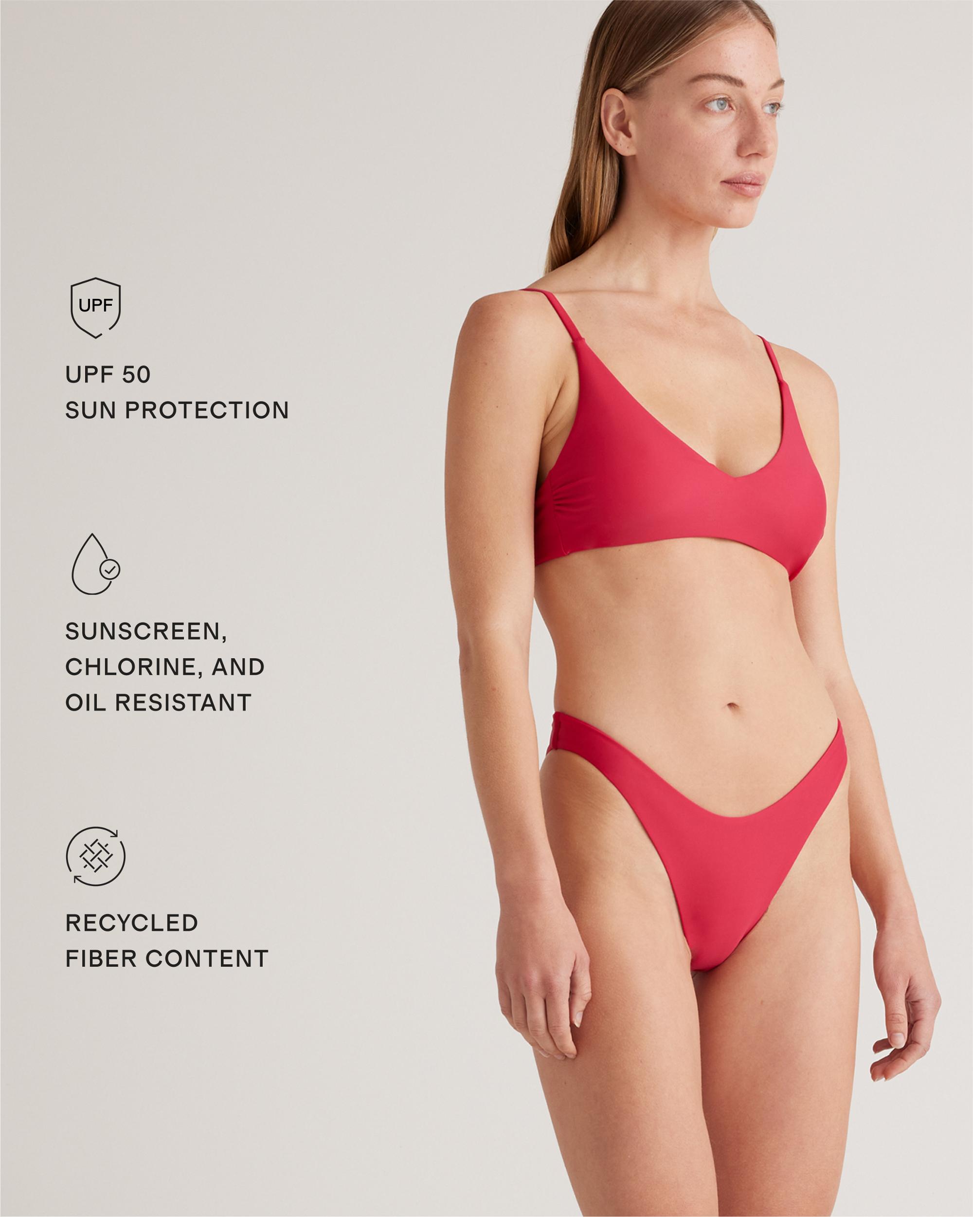 Quince | Women's Italian High-Leg Bikini Bottom 78% Recycled Polyamide, 22% Spandex Product Image