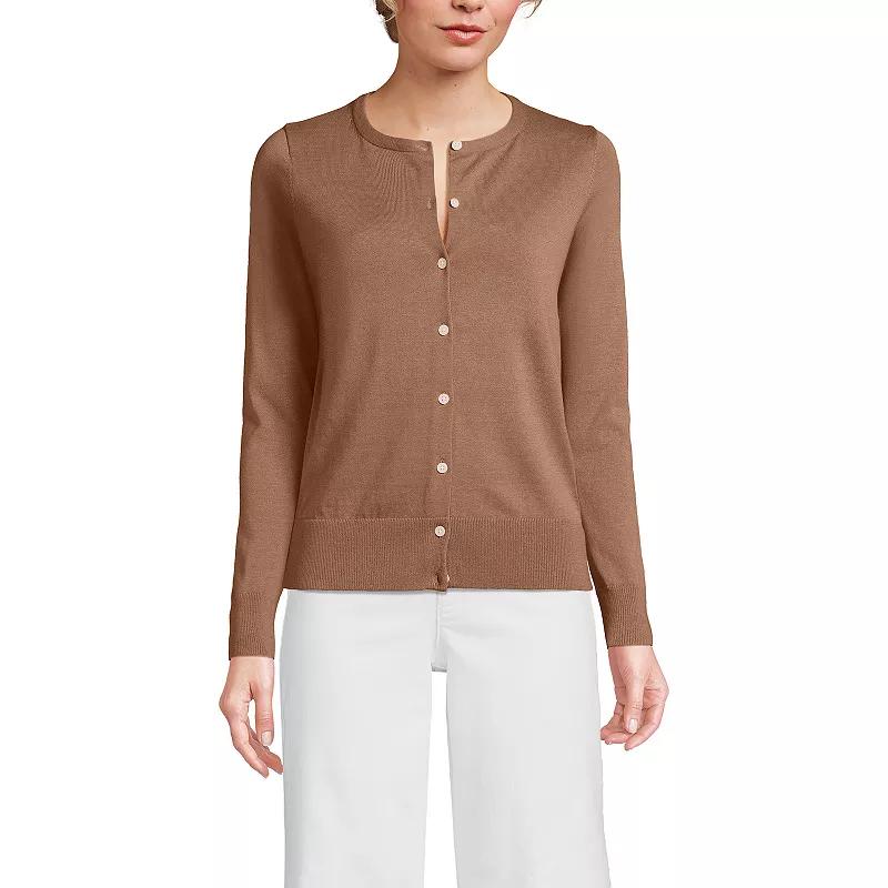 Women's Lands' End Tall Fine Gauge Cotton Cardigan Sweater,  Product Image