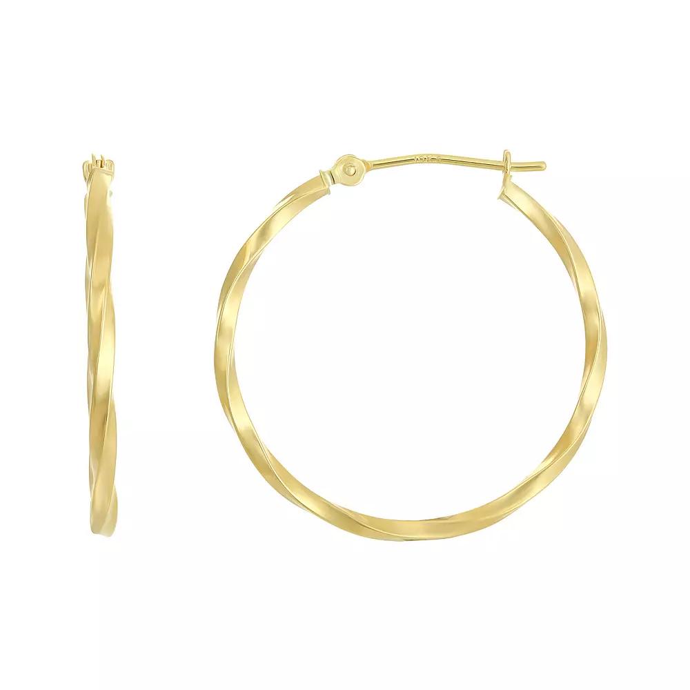 Taylor Grace 10k Gold Diamond Cut Twist Hoop Earrings, Women's Product Image